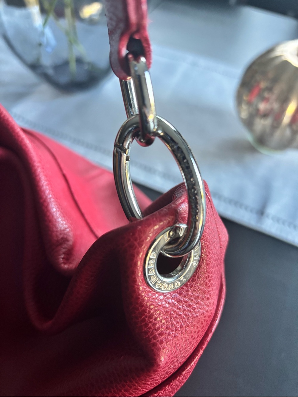 Longchamp Foulonne Hobo Leather Shoulder Bag - Picture 13 of 16